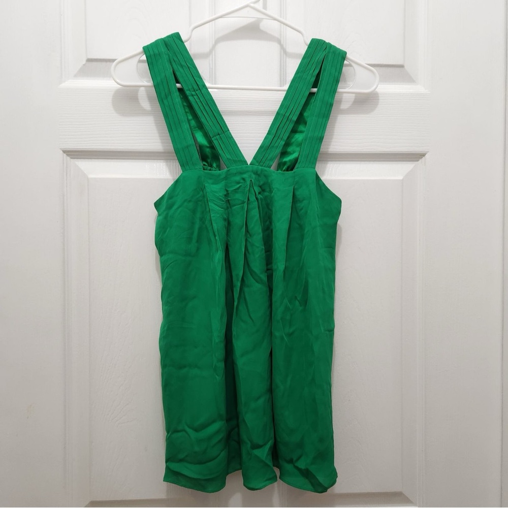 Alice + Olivia Green Silk Top